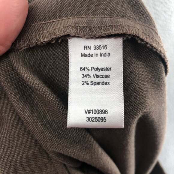 Coldwater Creek Pants Womens 16 Brown Stretch Woven Tapered Office Career Work* - Picture 8 of 14